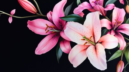 Aufkleber - A close-up shot of a bunch of pink flowers, ideal for use in floral designs or as a decorative element