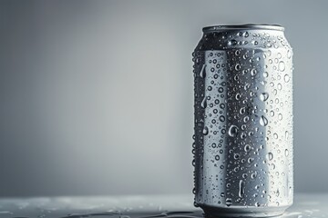 Poster - A single can of soda sits on a table, waiting to be enjoyed