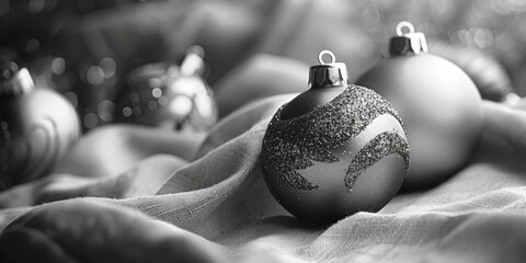 Poster - A simple yet elegant black Christmas ornament with intricate details