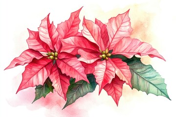 Aufkleber - A vibrant red poinsettia plant in a decorative pot