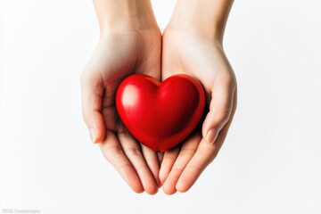 Aufkleber - A person holding a red heart in their hands