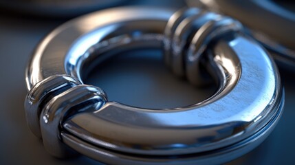 Poster - A close-up view of a metal ring on a table
