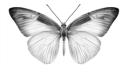 Aufkleber - A close-up image of a butterfly in monochrome colors