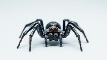 Poster - A detailed look at a spider's body on a clean white background