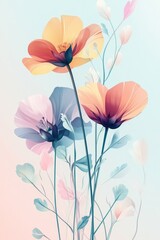 Poster - A collection of fresh flowers arranged in a decorative vase