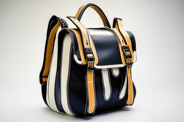 Poster - A black backpack sitting on a white surface, awaiting adventure
