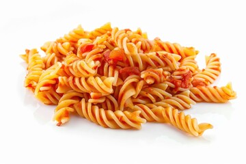 Poster - Fresh pasta piled high on a clean white surface