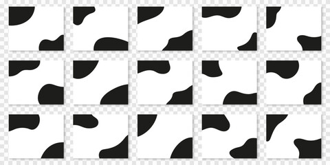 Wall Mural - abstract black top and bottom design elements. divider shape collection for websites. waves, curve s