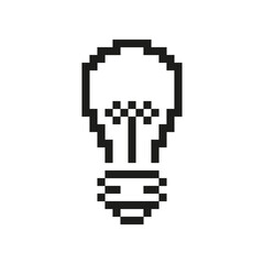 Poster - Pixelated Lightbulb Icon. Idea and Creativity Symbol in Pixel Art Style. Innovation, Energy, and Bright Ideas. Inspiration and Creative Thought. Isolated Vector Illustration