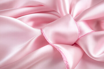 Wall Mural - Smooth silk ribbon texture, soft pink with delicate folds and gentle light reflections, elegant and refined