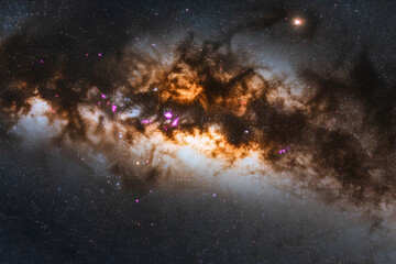 Wall Mural - A starry sky with a large cloud of gas and dust