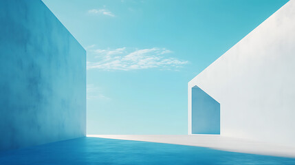 Poster - A blue background with a light blue sky