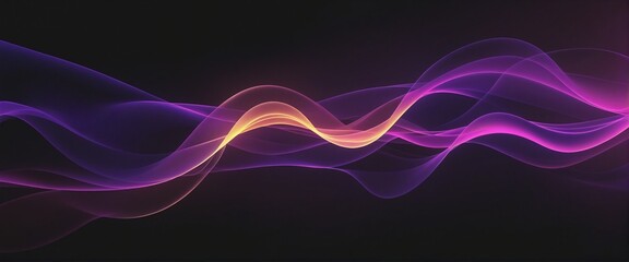 Canvas Print - Dynamic Purple Gradient with Glowing Magenta and Yellow Lights on Noir Grainy Texture