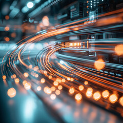Fototapete - Dynamic ai-generated visuals showcasing technology in a futuristic environment with a focus on innovation