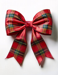 Wall Mural - A festive plaid bow with red, green, and blue accents