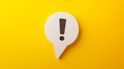 Aufkleber - Speech bubble with an exclamation mark, isolated on a yellow background