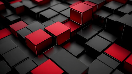 Poster - Black and red computer graphics background