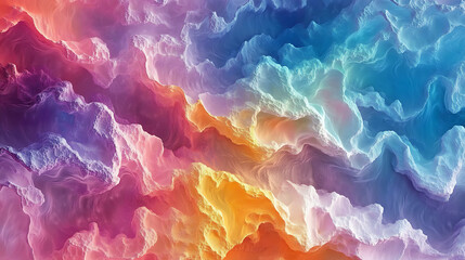 Fototapete - Chaotic colorful fantasy fractal pattern in an abstract 3D rendering for backgrounds or wallpapers