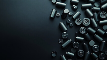 Aufkleber - Background concept of batteries symbolizing energy supply, recycling, and space for copy