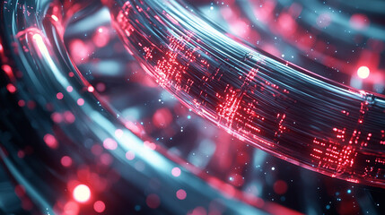 Poster - Ai-generated dynamic visuals of abstract technology digital realm 3d render futuristic environment close-up view innovation