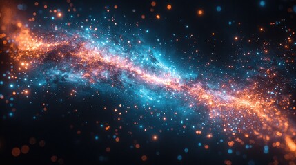 Wall Mural - cosmic nebula abstract background: colorful glowing space wonders