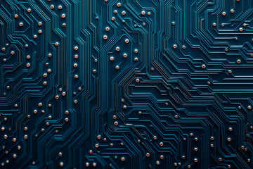 Fototapete - Ai generated tech circuit design digital space abstract art futuristic environment close-up modern concept