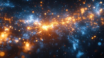 Wall Mural - cosmic nebula abstract background: colorful glowing space wonders