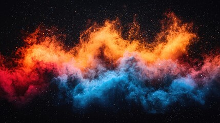Wall Mural - cosmic nebula abstract background: colorful glowing space wonders