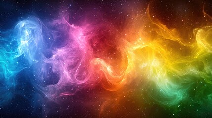 Wall Mural - cosmic nebula abstract background: colorful glowing space wonders