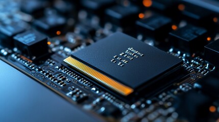 Poster - Close-up of a microprocessor on a circuit board.