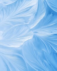 Poster - Bluish Ice Crystals Reveal Intricate Textures and Beautiful Cracks in a Winter Wonderland
