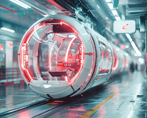 Poster - Futuristic transport experience modern city ai-generated artwork urban environment close-up view technology concept