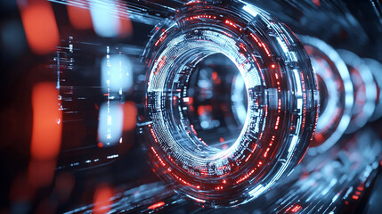 Fototapete - Ai-generated visuals transforming technology in futuristic environments through dynamic digital artistry