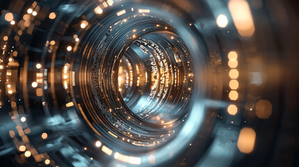 Fototapete - Ai-generated visualization of futuristic technology digital realm abstract art vibrant environment close-up view conceptual exploration