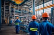 © Віталій Б. - Workers monitor industrial equipment and processes in a modern facility. Generative AI