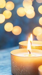 Aufkleber - Embracing Warmth in the Darkness With Glowing Candlelight and Soft Illumination