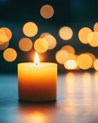 Poster - Illuminating Warmth of Candlelight in a Serene Darkened Room