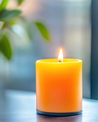Poster - Candle Flame Dances in Darkness, Casting a Warm Glow in a Tranquil Room Environment