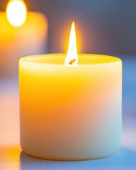 Poster - Captivating Candle Flame Illuminating a Tranquil Space in a Darkened Room