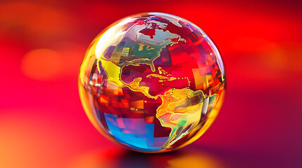 Leinwandbilder - A colorful glass globe for abstract design