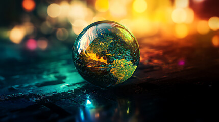 Leinwandbilder - A colorful glass globe for abstract design