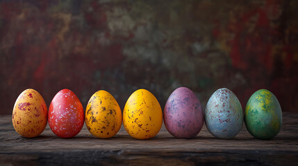 Aufkleber - Colorful eggs with happy easter