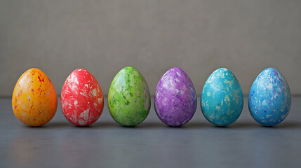 Aufkleber - Colorful eggs with happy easter