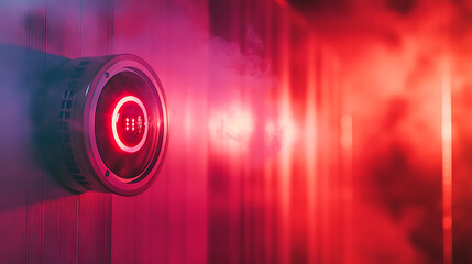 Leinwandbilder - Smoke detector and fire alarm in action background with copy space