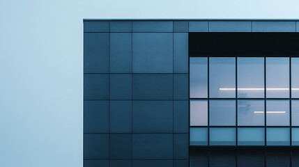 Poster - A sleek and modern office building exterior featuring clean lines and architectural elegance