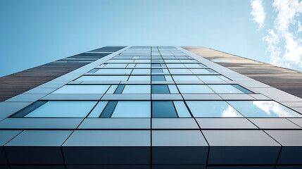 Aufkleber - A sleek and modern office building exterior featuring clean lines and architectural elegance