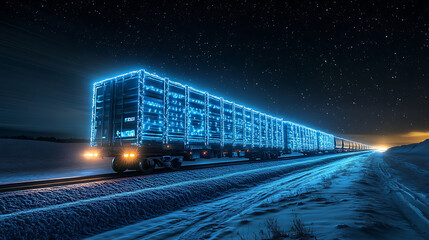 Aufkleber - A trail of lights from a truck resembling those of a train