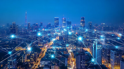 Poster - The concept of construction technology intersects with communication networks, embodying the principles of Industry 4, 0 and factory automation