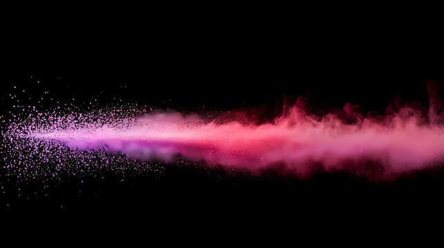 Abstract, colorful powder splashes on a black background, creating a color explosion