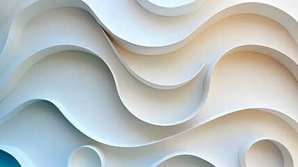 Poster - Abstract wavy light blue and white background.